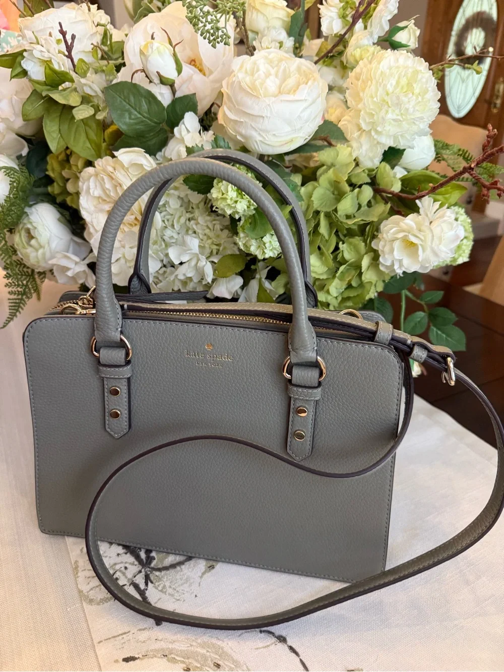 kate spade Green Pebbled Leather Top-Handle Satchel